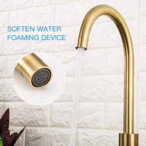 Alternative view of Stainless steel golden kitchen faucet, brushed gold face basin, washbasin, basin, mixed kitchen hot and cold Faucet
