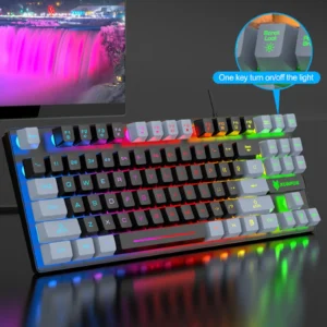 Alternative view of Gaming Keyboard Colorful LED Backlight Office Keyboard for Desktop Typing PC