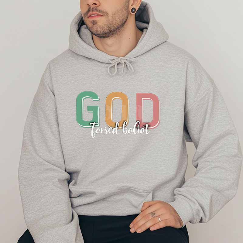 Hooded Sweatshirt with Colorful Letter Print Theme - Image 16