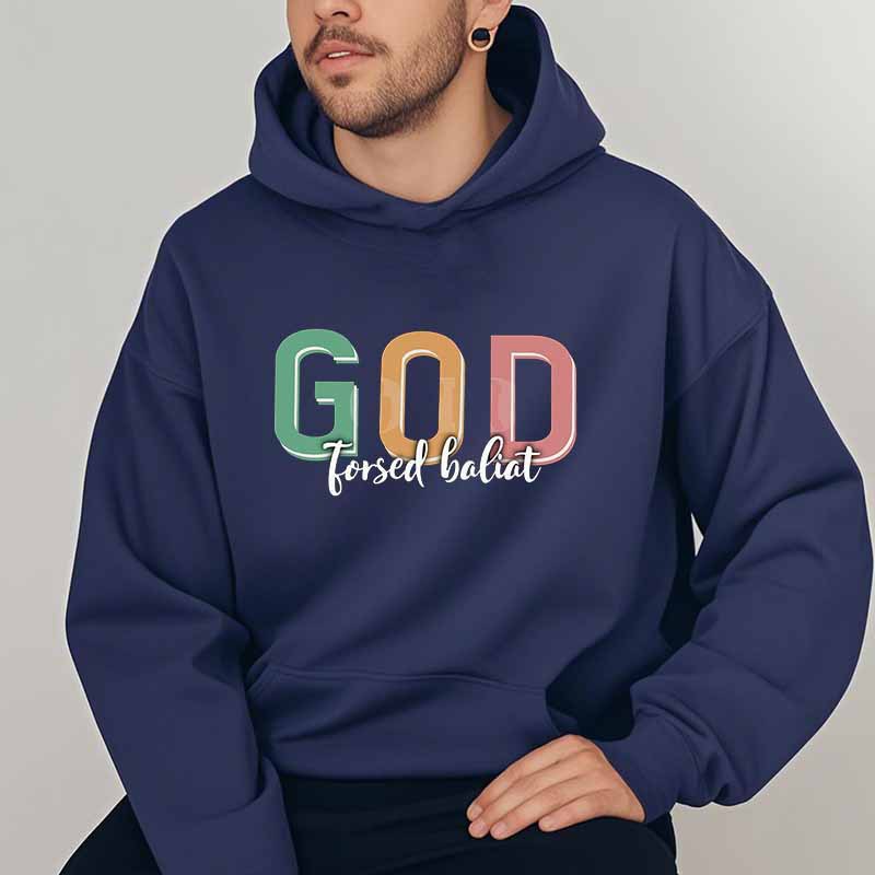 Hooded Sweatshirt with Colorful Letter Print Theme - Image 2