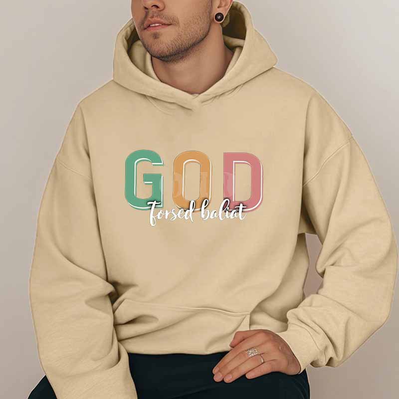 Hooded Sweatshirt with Colorful Letter Print Theme - Image 20