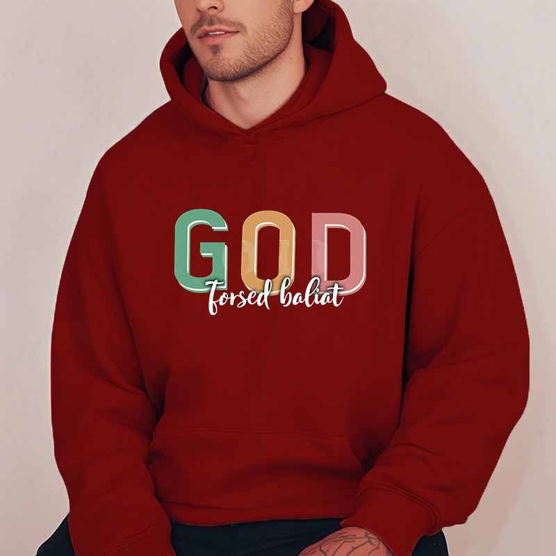 Hooded Sweatshirt with Colorful Letter Print Theme - Image 6