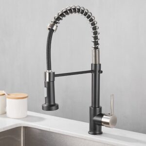 Alternative view of All copper rotatable cold and hot water dual mode sink, kitchen spring faucet