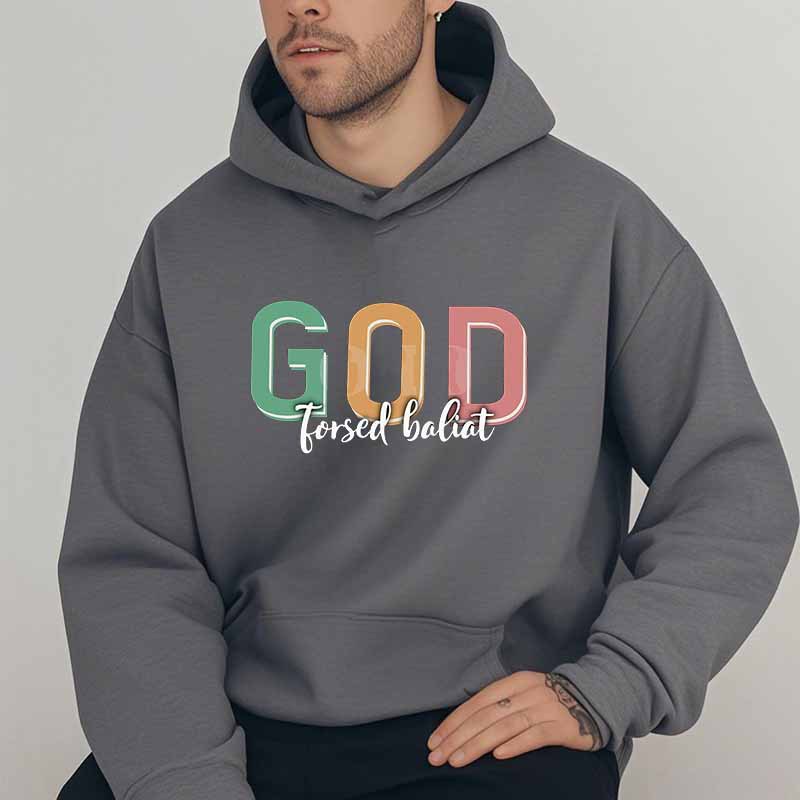 Hooded Sweatshirt with Colorful Letter Print Theme - Image 9